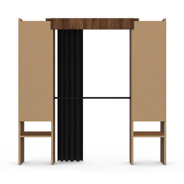 Dressing Justine extensible 120-180cm effet noyer double colonne