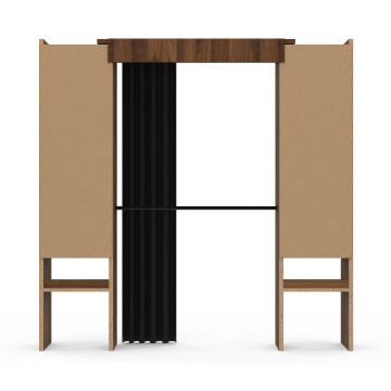 Dressing Justine extensible 120-180cm effet noyer double colonne