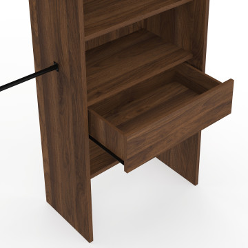 Dressing Aline extensible 120-170cm effet noyer 1 colonne