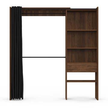 Dressing Aline extensible 120-170cm effet noyer 1 colonne