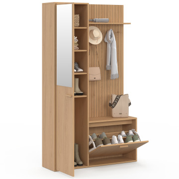 Vestiaire d'entrée Faustine avec placard et miroir