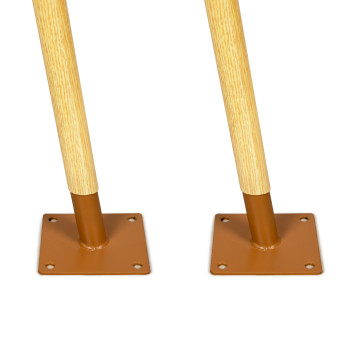 Poteaux ajustables pour voile d'ombrage effet bois - lot de 2