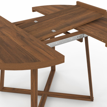 Table à manger ronde extensible Sana Ø110-150cm effet noyer