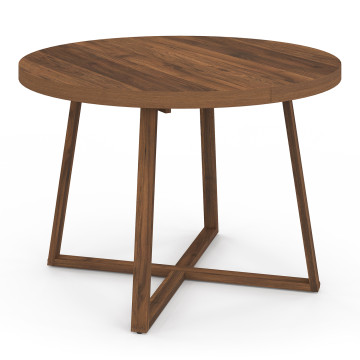Table à manger ronde extensible Sana Ø110-150cm effet noyer