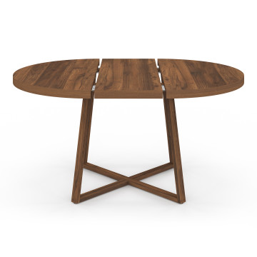 Table à manger ronde extensible Sana Ø110-150cm effet noyer