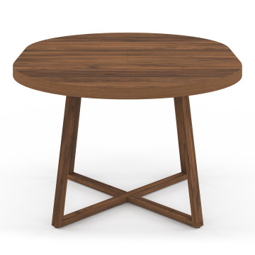 Table à manger ronde extensible Sana Ø110-150cm effet noyer