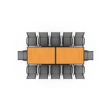 Ensemble repas extensible 12 places polywood noir et bois