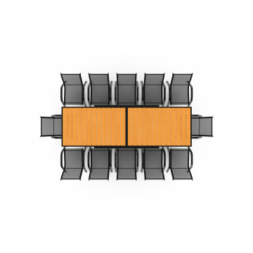 Ensemble repas extensible 12 places polywood noir et bois