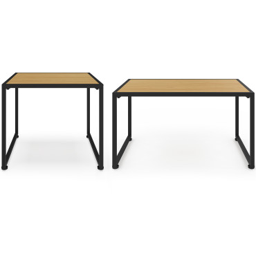 Salon de jardin d'angle Ozéa 12 places noir et cordage