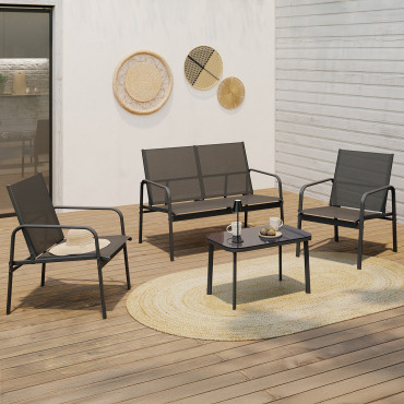 Salon de jardin Lorca 4 places gris