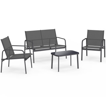 Salon de jardin Lorca 4 places gris