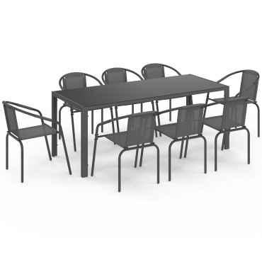 Ensemble repas Delma 8 places gris