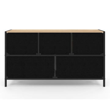 Commode Iris 5 tiroirs en bois et tissu