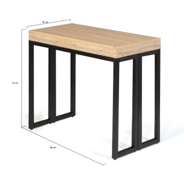 Console-table à manger extensible Memphis bois 140cm