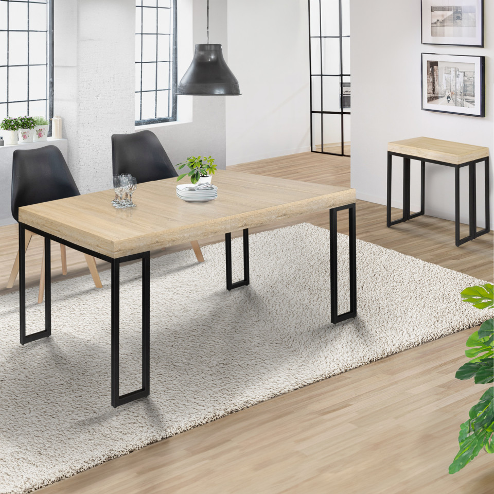 Console-table à manger extensible Memphis bois 140cm