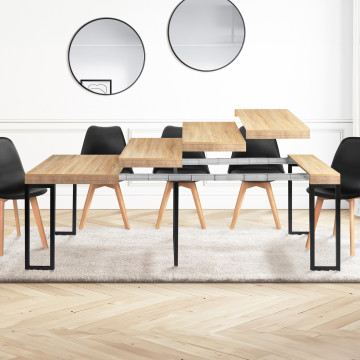 Console-table à manger extensible Memphis bois 235cm