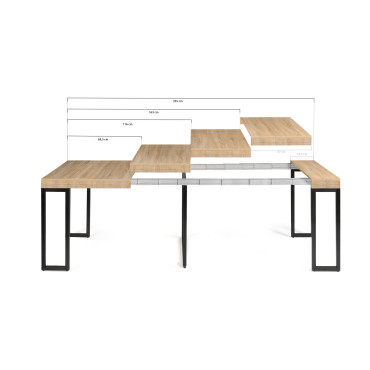 Console-table à manger extensible Memphis bois 235cm