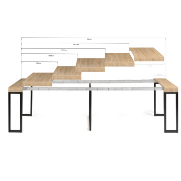 Console-table à manger extensible Memphis bois 300cm