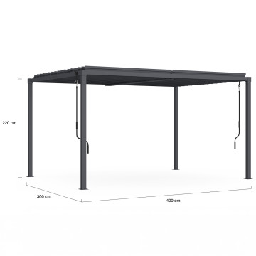 Pergola bioclimatique 3x4m lames orientables