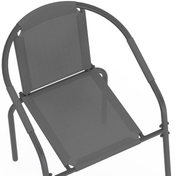 Chaises de jardin empilables Delma grises - lot de 4