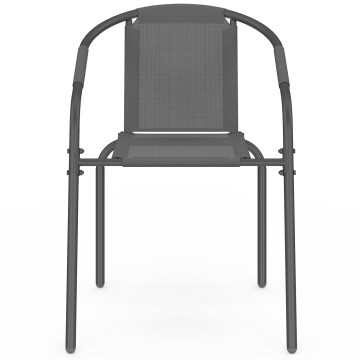 Chaises de jardin empilables Delma grises - lot de 4