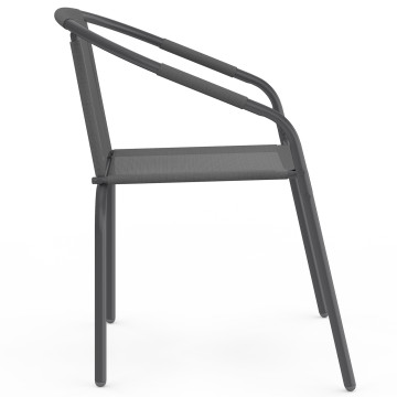 Chaises de jardin empilables Delma grises - lot de 4