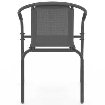 Chaises de jardin empilables Delma grises - lot de 4