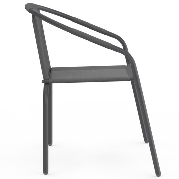 Chaises de jardin empilables Delma grises - lot de 6