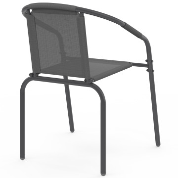Chaises de jardin empilables Delma grises - lot de 6