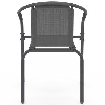 Chaises de jardin empilables Delma grises - lot de 6