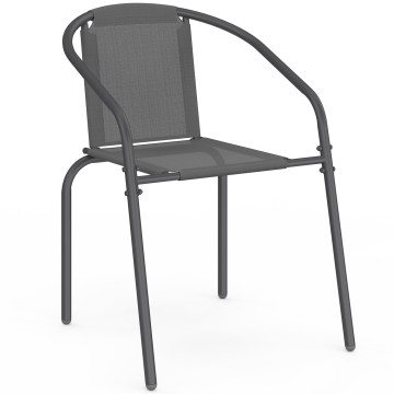 Chaises de jardin empilables Delma grises - lot de 6