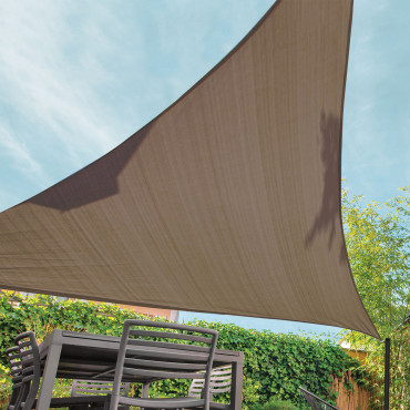 Voile d'ombrage triangulaire taupe 3x3x3m