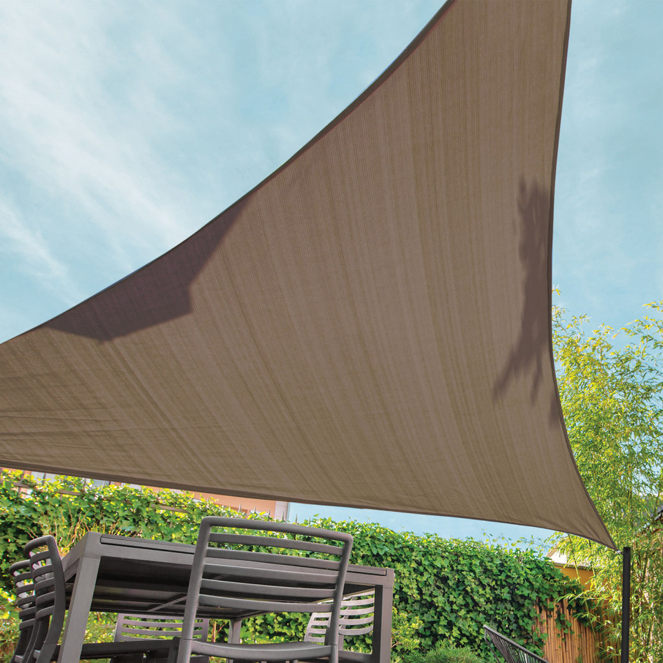 Voile d'ombrage triangulaire taupe 3x3x3m