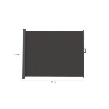 Paravent rétractable 400x200cm gris anthracite