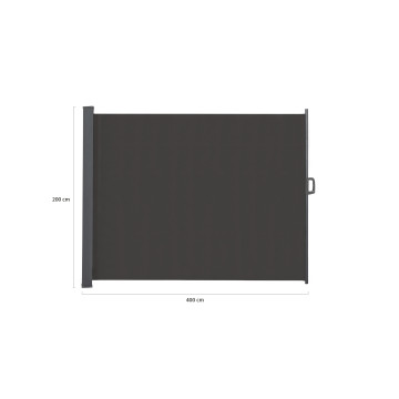 Paravent rétractable 400x200cm gris anthracite