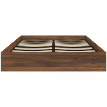 Lit coffre Malta 160x200cm effet bois noyer