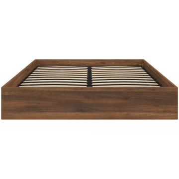 Lit coffre Malta 160x200cm effet bois noyer