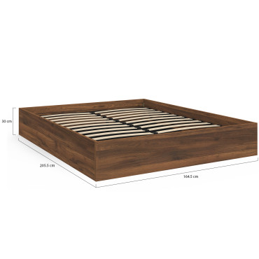 Lit coffre Malta 160x200cm effet bois noyer