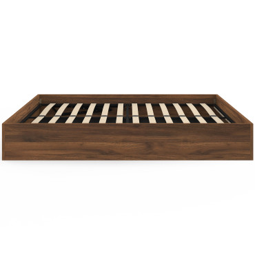 Lit coffre Malta 160x200cm effet bois noyer