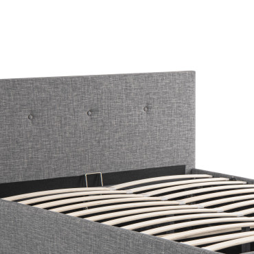 Lit coffre Malla 160x200cm tissu gris