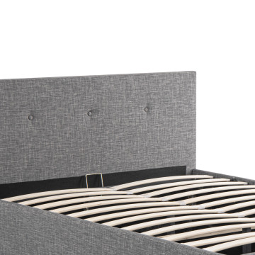 Lit coffre Malla 160x200cm tissu gris