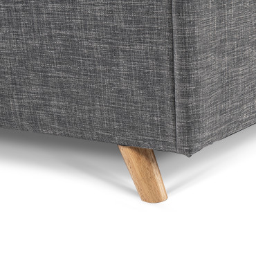 Lit coffre Malla 160x200cm tissu gris