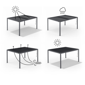 Pergola bioclimatique 3x4m aluminium lames orientables