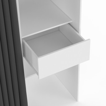 Dressing Justine extensible 120-180cm blanc 5 tiroirs double colonne