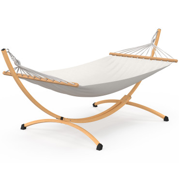 Hamac Amazonia support métal effet bois toile écrue