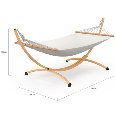 Hamac Amazonia support métal effet bois toile écrue