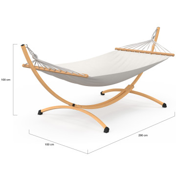 Hamac Amazonia support métal effet bois toile écrue