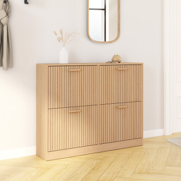 Meuble chaussures bas Faustine 4 portes - 24 paires