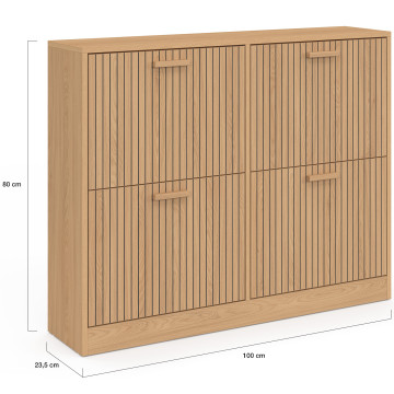 Meuble chaussures bas Faustine 4 portes - 24 paires