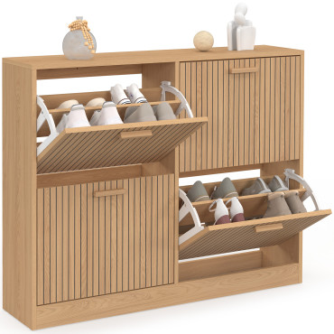 Meuble chaussures bas Faustine 4 portes - 24 paires